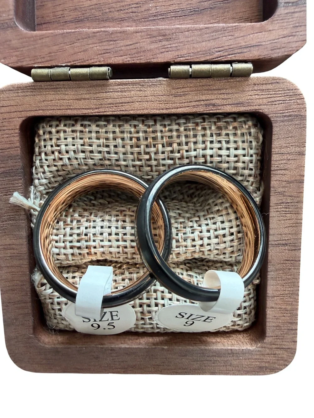 Wedding Band Set Of Two Rings Black/Copper Size 9/9.5
